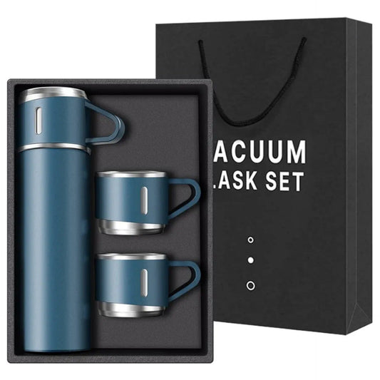 Steel Vacuum Flask Set with 3 Steel Cups - 500mlFlexora Gadgets