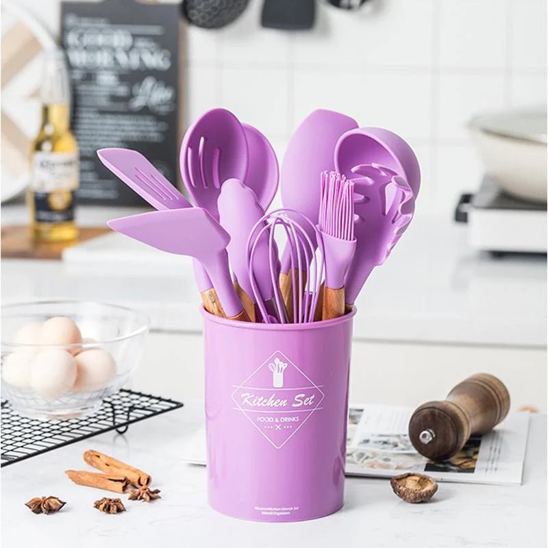 12 PCs Non stick Silicone Cooking SetFlexora Gadgets