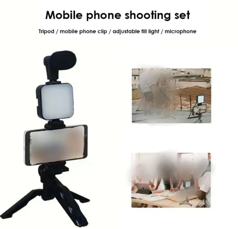 3 in 1 Vlogging Kit with LED Light Mic and RemoteFlexora Gadgets