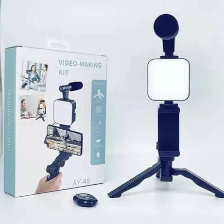 3 in 1 Vlogging Kit with LED Light Mic and RemoteFlexora Gadgets