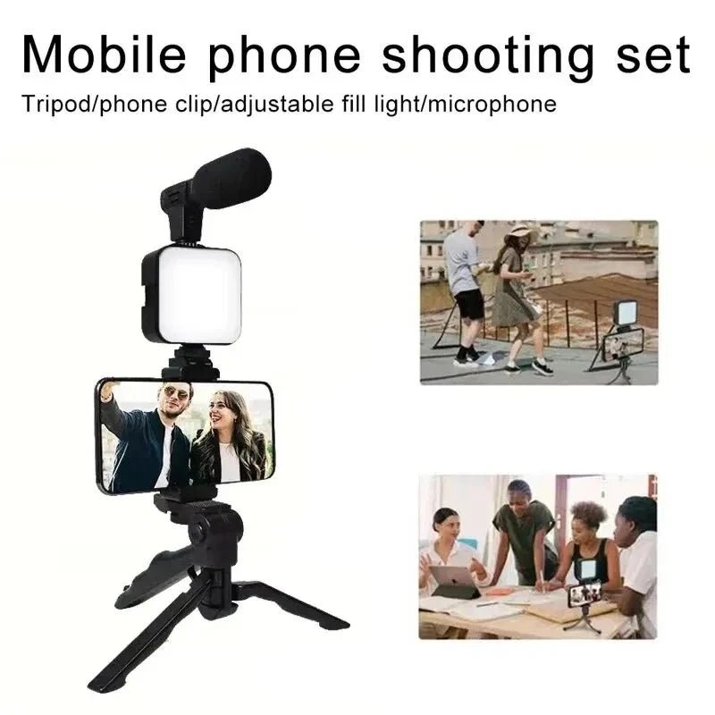 3 in 1 Vlogging Kit with LED Light Mic and RemoteFlexora Gadgets