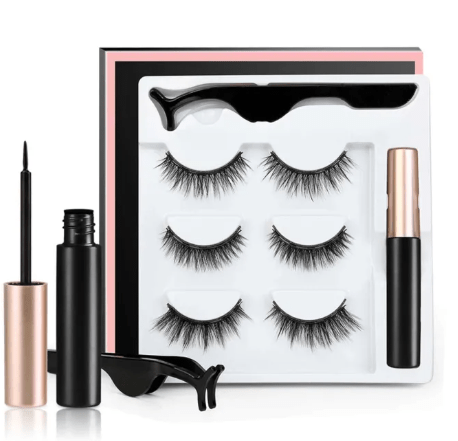 3 Pairs Magnetic Eyelashes with Magnetic Liquid Eyeliner & ApplicatorFlexora Gadgets