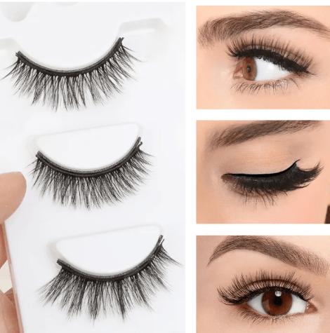 3 Pairs Magnetic Eyelashes with Magnetic Liquid Eyeliner & ApplicatorFlexora Gadgets
