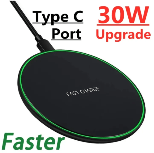 30W Fast Wireless Charging Pad LED Indicator, Ultra - Thin DesignFlexora Gadgets