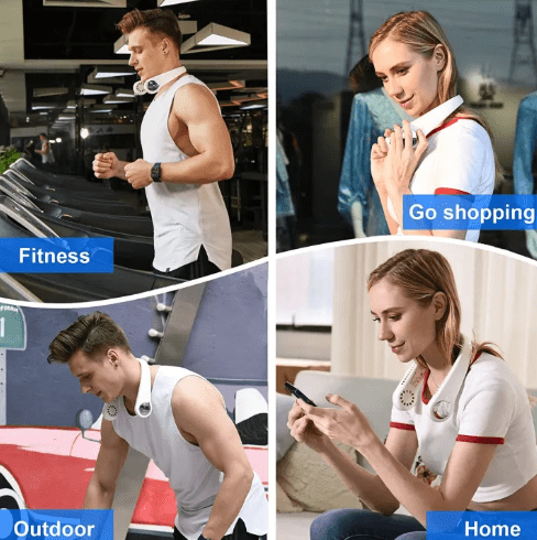 360° Neck Cooling Fan – Portable USB Rechargeable Bladeless Wearable FanFlexora Gadgets
