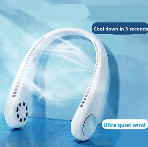 360° Neck Cooling Fan – Portable USB Rechargeable Bladeless Wearable FanFlexora Gadgets