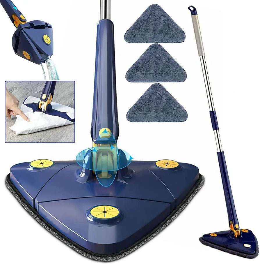 4 in 1 Triangle Mop 360 Adjustable For Cleaning Doors - Ratable - Adjustable - Mop - Brooms - Pocha - Pocha for houseFlexora Gadgets