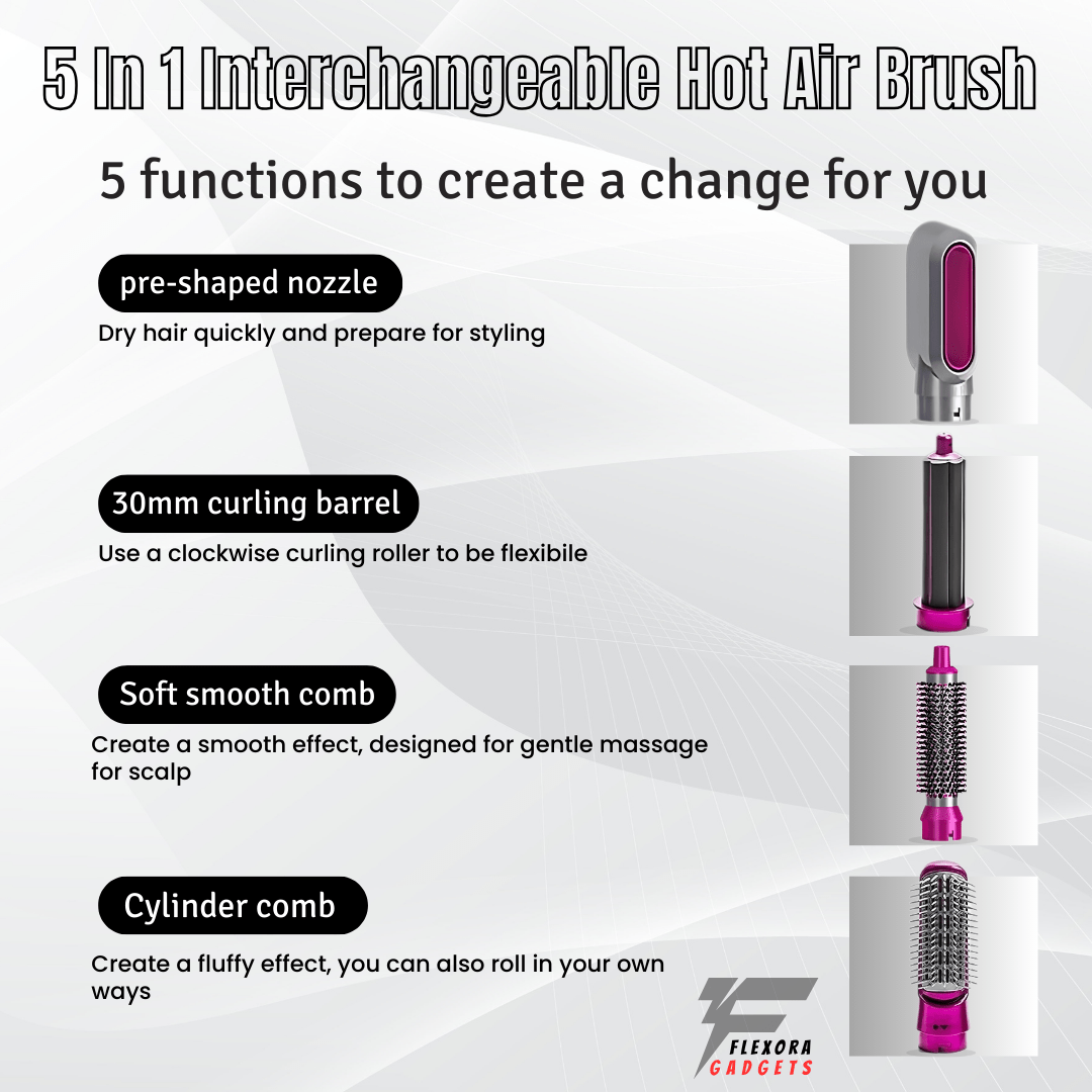 5 In 1 Hot Hair Styling toolFlexora Gadgets