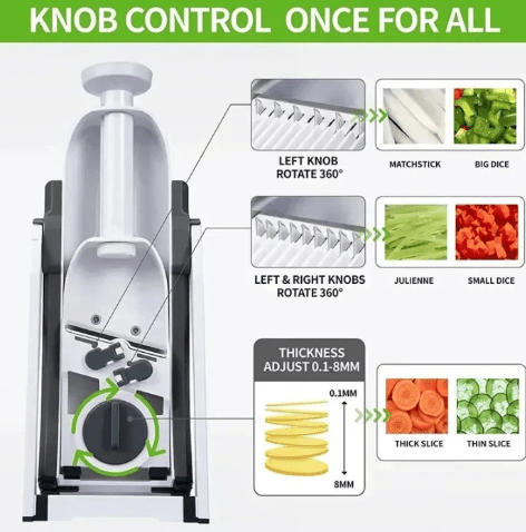 5 - in - 1 Mandoline Spring Slicer & DicerFlexora Gadgets