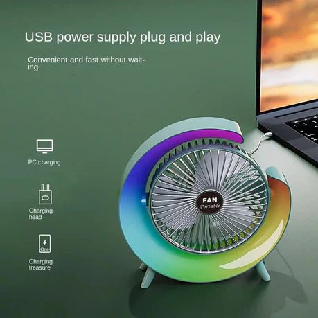 Desk USB Fans Small Quiet 180 DegreesFlexora Gadgets