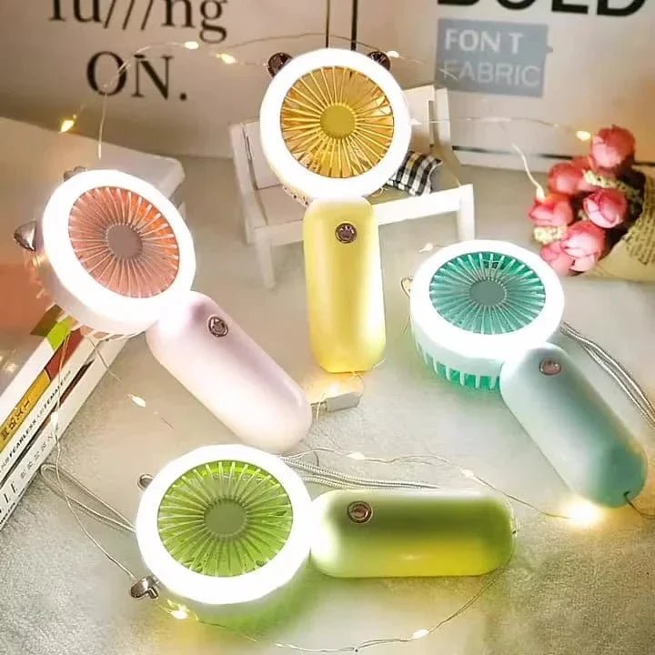 Mini Rechargeable fan with LED LightFlexora Gadgets