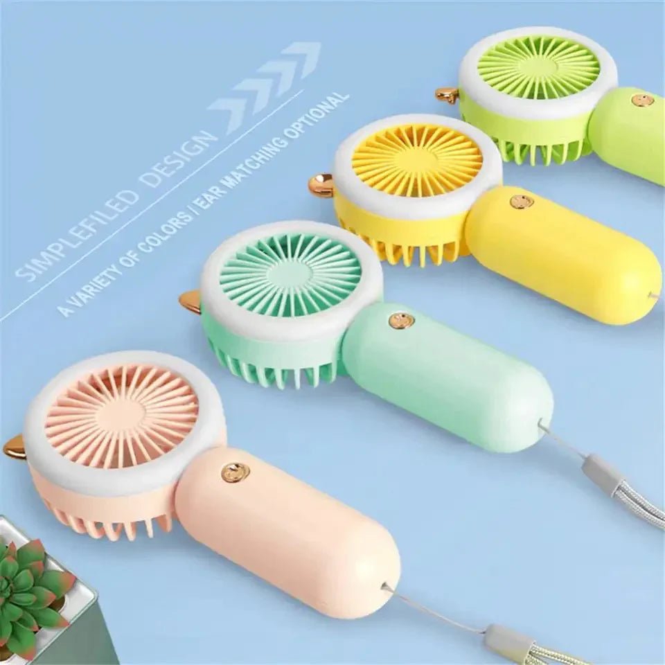 Mini Rechargeable fan with LED LightFlexora Gadgets