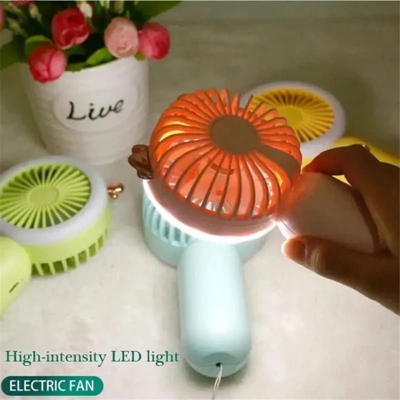 Mini Rechargeable fan with LED LightFlexora Gadgets