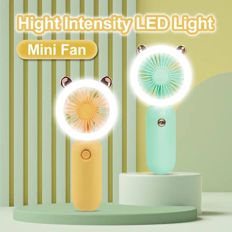 Mini Rechargeable fan with LED LightFlexora Gadgets