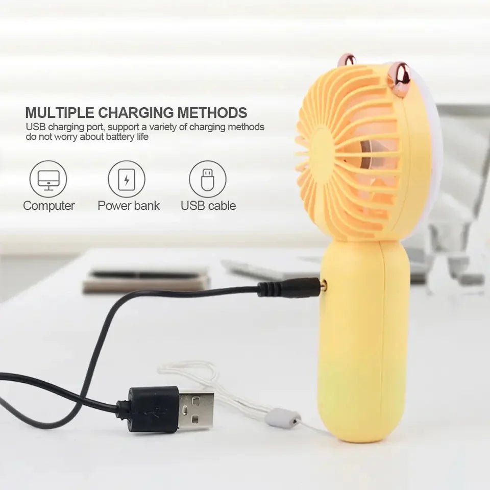 Mini Rechargeable fan with LED LightFlexora Gadgets