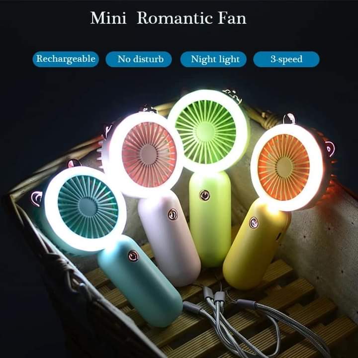 Mini Rechargeable fan with LED LightFlexora Gadgets