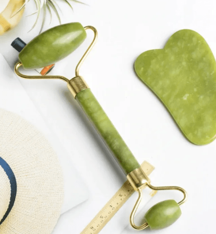 Natural Jade Roller & Gua Sha Set – Anti - Aging Facial Massage ToolFlexora Gadgets