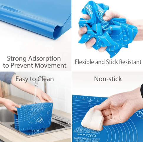 Non - Stick Silicone Roti & Pastry Rolling Mat – Reusable Baking SheetFlexora Gadgets