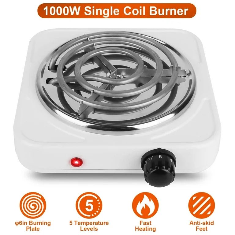 Portable Electric Stove Single Burner 1000WFlexora Gadgets