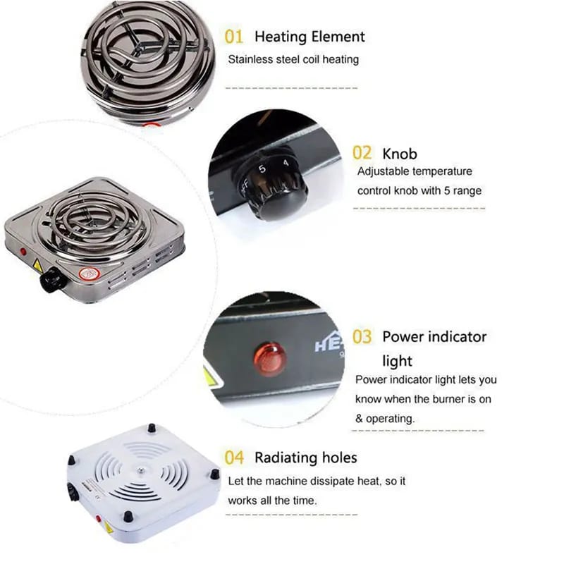 Portable Electric Stove Single Burner 1000WFlexora Gadgets