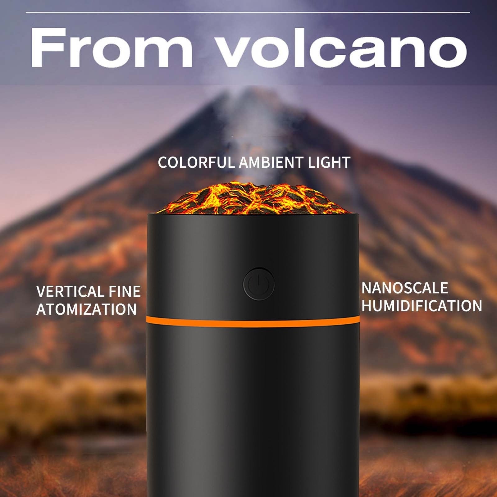 Portable Mini Air Humidifier Aroma Diffuser, LED Light, Car Aroma Air Humidifier, Aroma Humidifier Lamp, LED Lighting Simulation VolcanoFlexora Gadgets