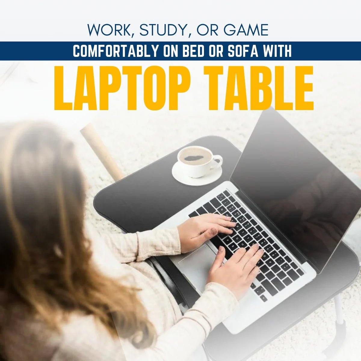 Portable Wood Laptop Table for Bed – Folding Desk for Gaming & Home UseFlexora Gadgets