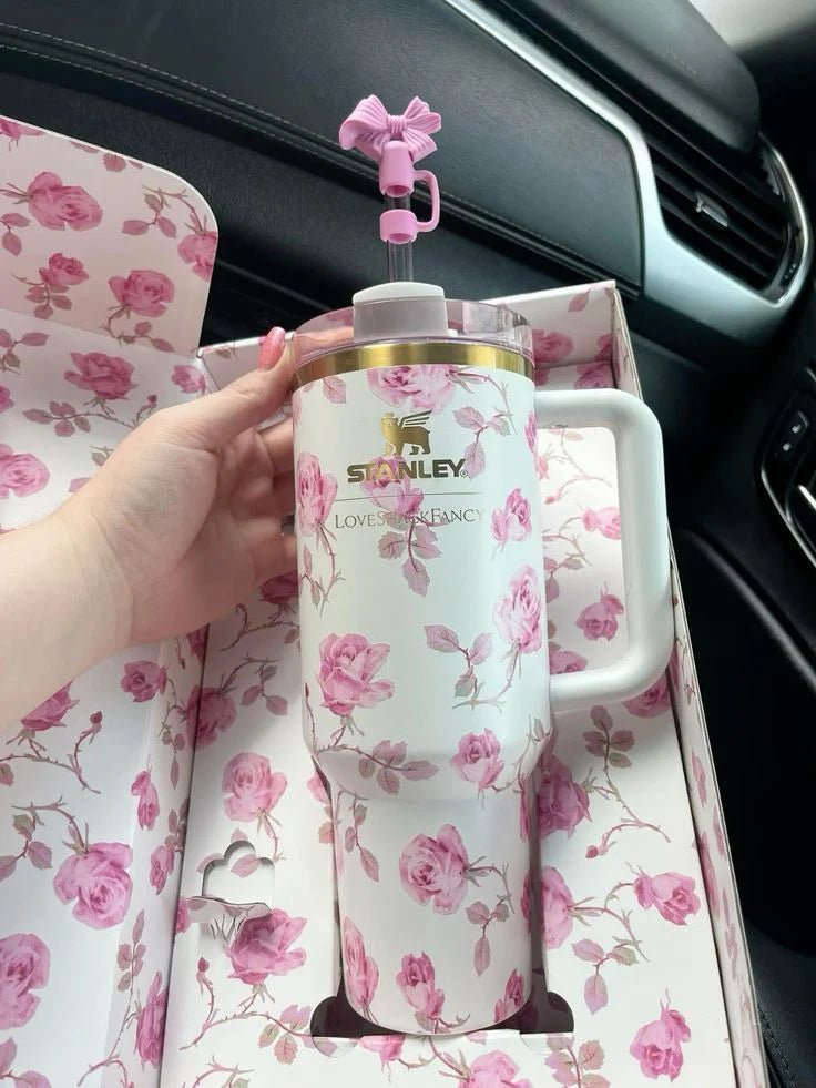 Stainless Steel Flower Tumbler - Floral Design, Durable & Stylish (1.18L)Flexora Gadgets