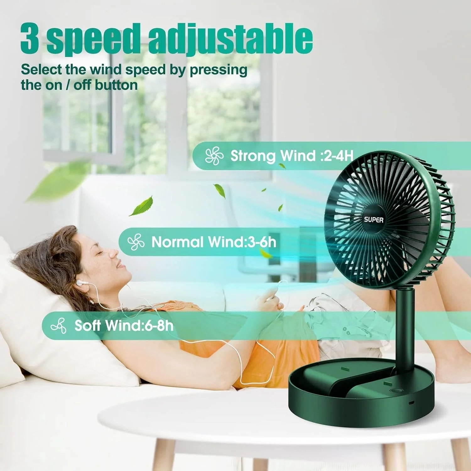 Telescopic Folding Fan, Mini Electric Desktop FanFlexora Gadgets