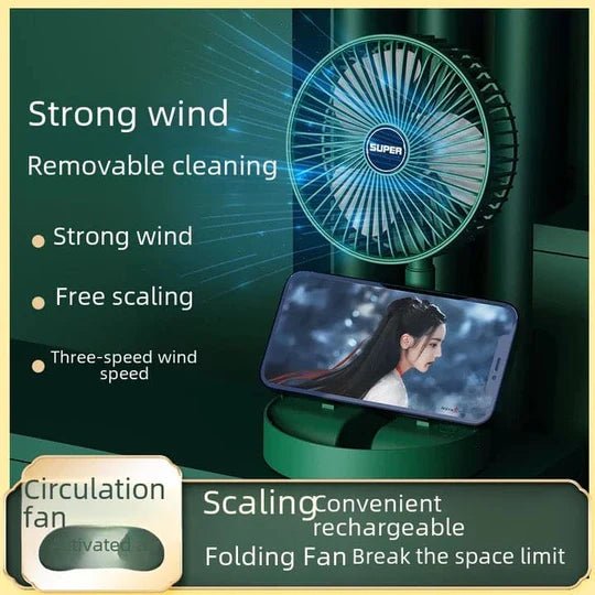 Telescopic Folding Fan, Mini Electric Desktop FanFlexora Gadgets