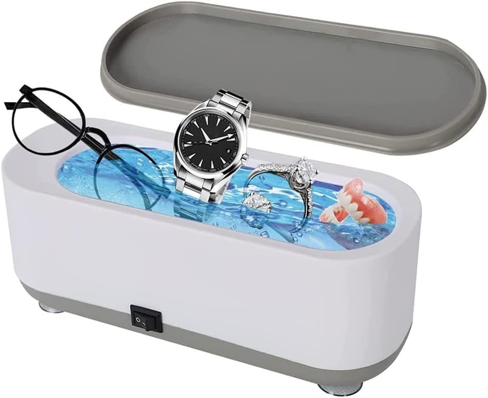 Ultrasonic Jewelry Cleaner,Portable Professional Household Ultrasonic Cleaning Machine Ultrasonic Cleaner Machine for Jewelry Ring Necklaces Eyeglass Watches Razors Makeup Brush DenturesFlexora Gadgets