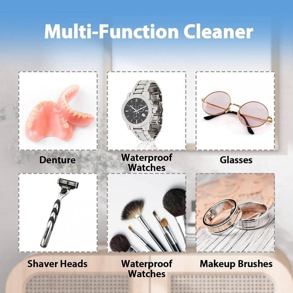 Ultrasonic Jewelry Cleaner,Portable Professional Household Ultrasonic Cleaning Machine Ultrasonic Cleaner Machine for Jewelry Ring Necklaces Eyeglass Watches Razors Makeup Brush DenturesFlexora Gadgets