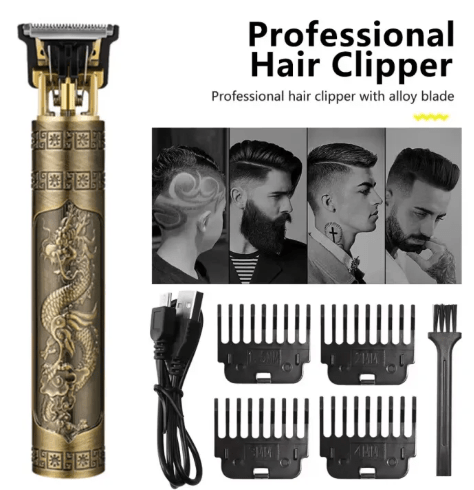 Vintage T9 Metal Body Hair Trimmer – USB RechargeableFlexora Gadgets